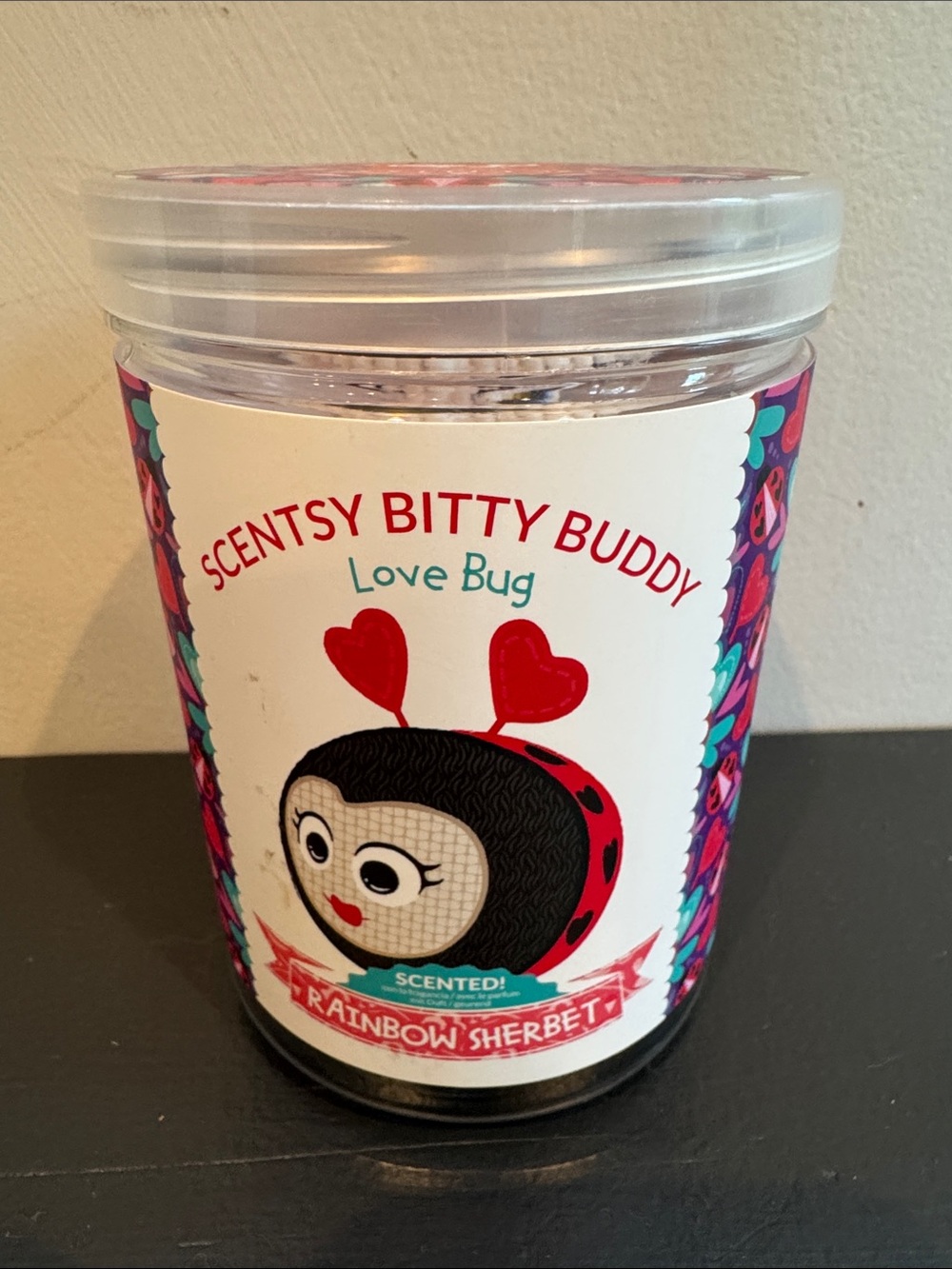 New! Scentsy Bitty Buddy Love Bug Rainbow Sherbet scented Christmas/Valentine